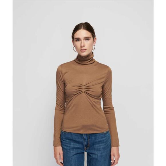 Nation LTD Eris Turtleneck Top XL Lightweight in Teddy Romantic Academia Preppy - Picture 3 of 9